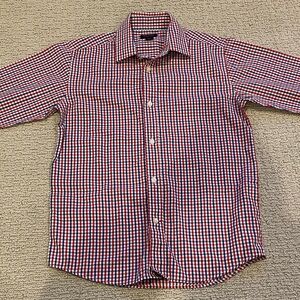 Tommy Hilfiger boys youth size 12 (M) Red & Blue Plaid button down Shirt